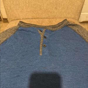 Blue and Gray Henley Shirt